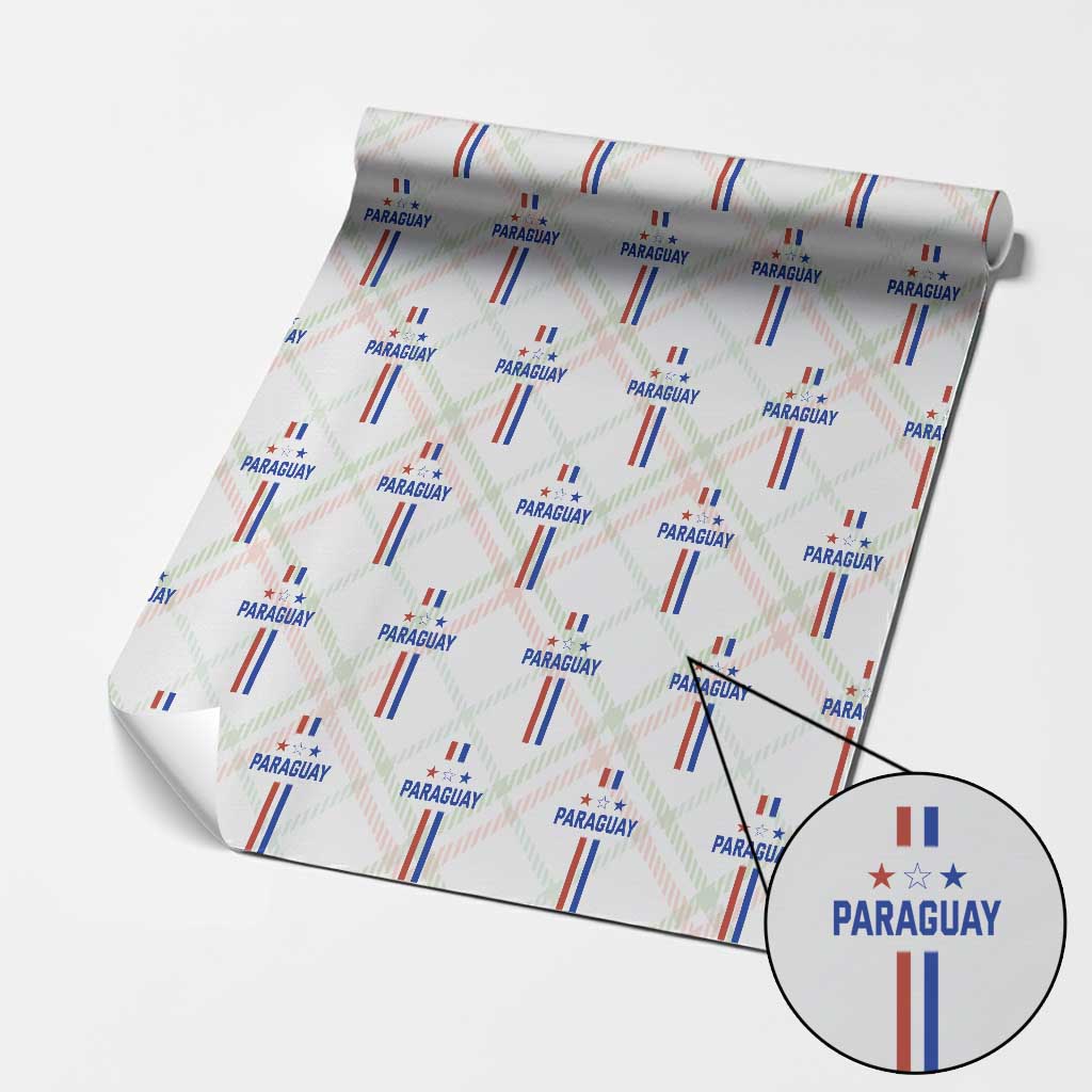 Paraguay Flag Soccer Jersey Style Graphic Wrapping Paper Roll Patriotic Paraguaya Pride Football Fans Sports Spirit TS02 Christmas Plaid Print Your Wear