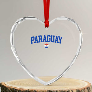 Paraguay Patriotic Flag Heart Crystal Glass Ornament Soccer Fan Vintage Varsity Sports National Pride Graphic TS10 Transparent Glass 3'' Heart Print Your Wear