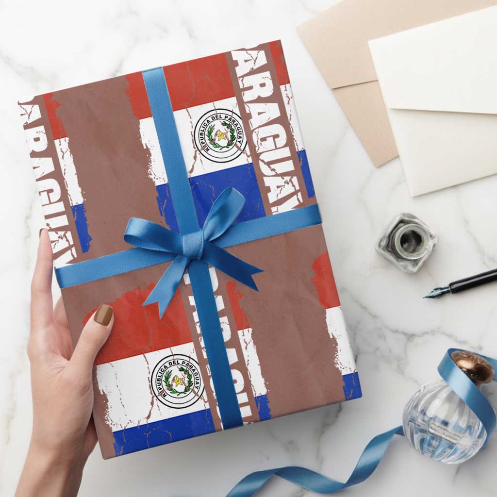 Paraguay Proud Roots Vintage Paraguaya Flag Heritage Pride Wrapping Paper Roll TS02 Mocha Print Your Wear