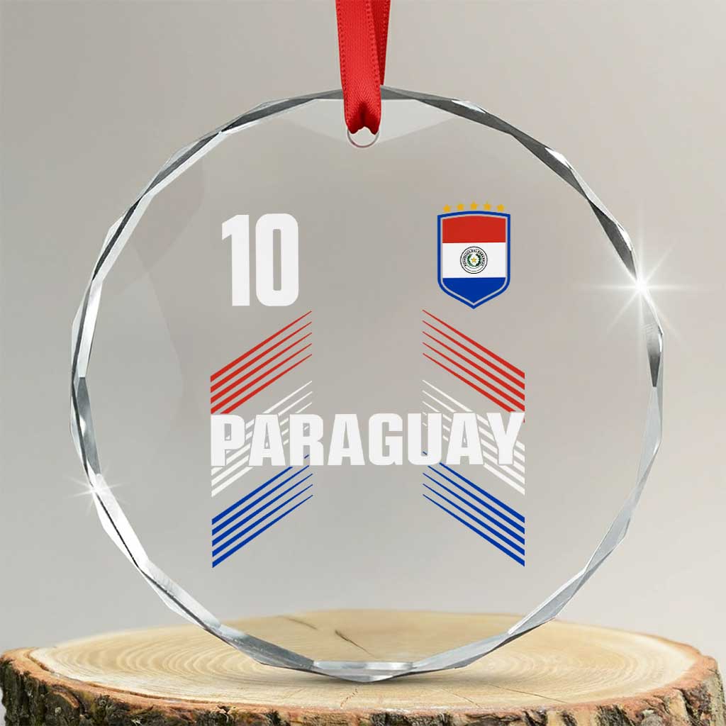 Paraguay Soccer Sports Graphic Number 10 Jersey Style Crystal Glass Ornament Proud Paraguayan Football Fans Game Day Pride TS02 Transparent Glass 3'' Circle Print Your Wear