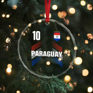 Paraguay Soccer Sports Graphic Number 10 Jersey Style Crystal Glass Ornament Proud Paraguayan Football Fans Game Day Pride