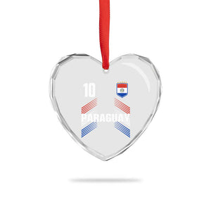 Paraguay Soccer Sports Graphic Number 10 Jersey Style Heart Crystal Glass Ornament Proud Paraguayan Football Fans Game Day Pride TS02 Print Your Wear