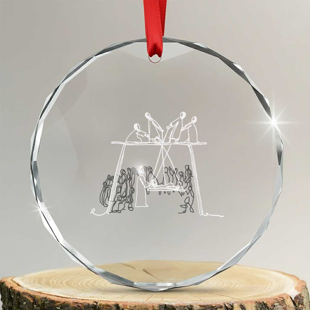 Paralyzed Man Christian Religious Jesus Healing Crystal Glass Ornament TS11 Transparent Glass 3'' Circle Print Your Wear