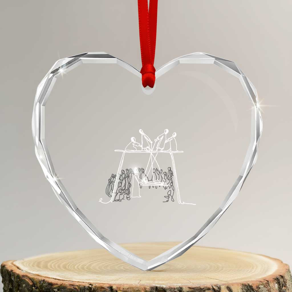 Paralyzed Man Christian Religious Jesus Healing Heart Crystal Glass Ornament TS11 Transparent Glass 3'' Heart Print Your Wear