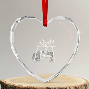 Paralyzed Man Christian Religious Jesus Healing Heart Crystal Glass Ornament TS11 Transparent Glass 3'' Heart Print Your Wear