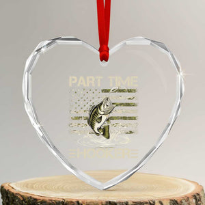 Part Time Hooker Heart Crystal Glass Ornament Retro Funny Fishing Camouflage Camo US Flag