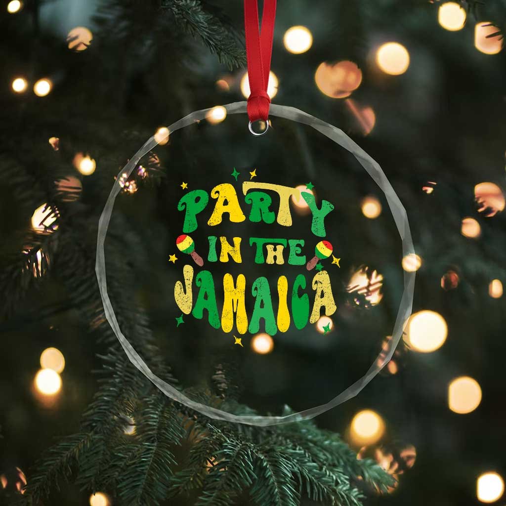 Party in The Jamaica Crystal Glass Ornament Funny Jamaican Independence Day TS10 Print Your Wear
