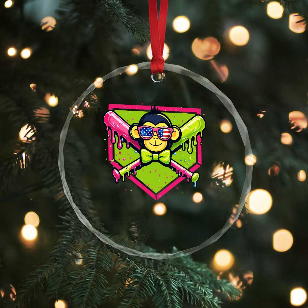 Party Monkey Baseball Drip Funny Animals Lover Crystal Glass Ornament TS11 Print Your Wear