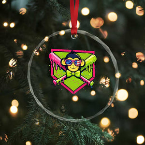 Party Monkey Baseball Drip Funny Animals Lover Crystal Glass Ornament TS11 Print Your Wear