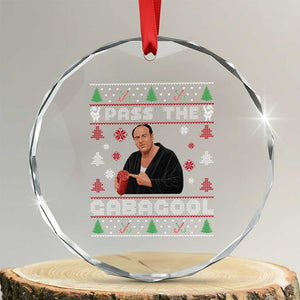 Pass The Gabagool Ugly Christmas Crystal Glass Ornament Retro TV Show Funny TS10 Transparent Glass 3'' Circle Print Your Wear