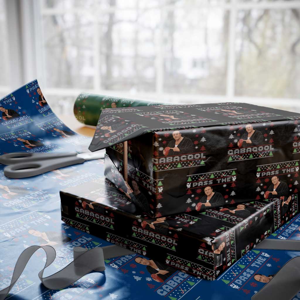 Pass The Gabagool Ugly Christmas Wrapping Paper Roll Retro TV Show Funny TS10 Black Print Your Wear