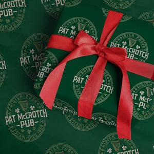 Pat McCrotch Irish Pub Wrapping Paper Roll St Patricks Day Dirty Adult Drinking TS11 Green Print Your Wear