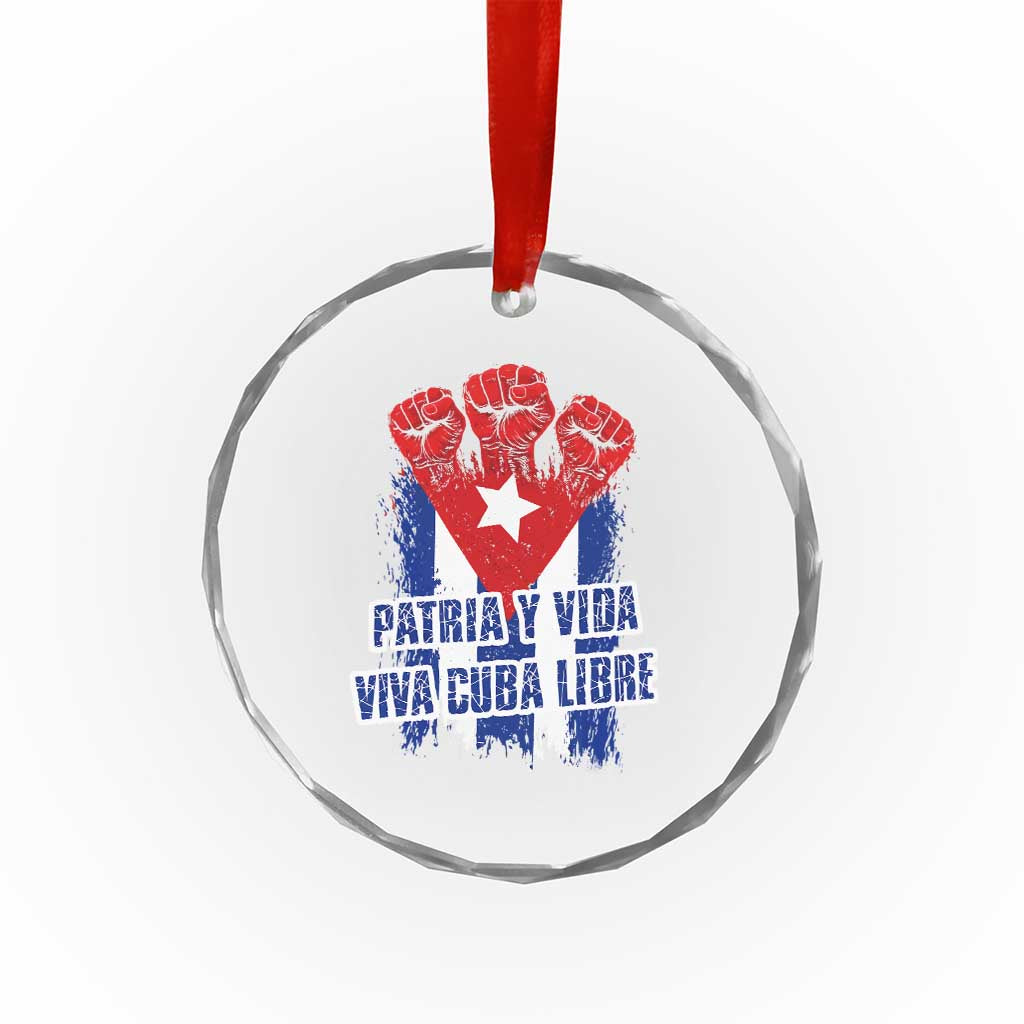 Patria y Vida Cuba Libre Crystal Glass Ornament Cuba Flag Fist Freedom Movement TS11 Print Your Wear