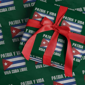 Patria y Vida Cuba Libre Wrapping Paper Roll Freedom Patriotic Cuban Flag TS11 Green Print Your Wear