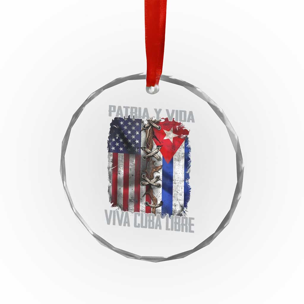 Patria y Vida Cuba Libre Freedom Crystal Glass Ornament Cuban Pride Independence USA Cuba Flag TS02 Print Your Wear