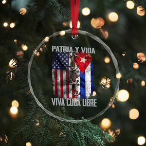 Patria y Vida Cuba Libre Freedom Crystal Glass Ornament Cuban Pride Independence USA Cuba Flag TS02 Print Your Wear