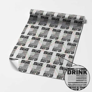 Patriotic 4th of July Fireworks Funny Drinking Party Wrapping Paper Roll Let's Drink And Blow Shit Up Gag Gift