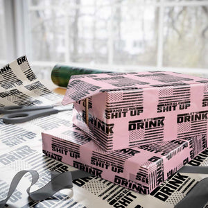 Patriotic 4th of July Fireworks Funny Drinking Party Wrapping Paper Roll Let's Drink And Blow Shit Up Gag Gift