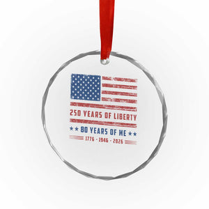 Patriotic 80th Birthday USA 250th Anniversary Crystal Glass Ornament 250 Years of Liberty 1946 80 Year Old Gift