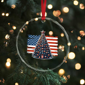 Patriotic American Flag Christmas Crystal Glass Ornament TS14 Print Your Wear