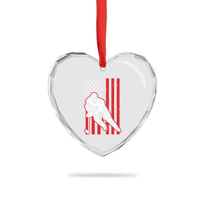 Patriotic American Flag Ice Hockey Player Heart Crystal Glass Ornament Stars And Stripes Sports Graphic TS02 Print Your Wear