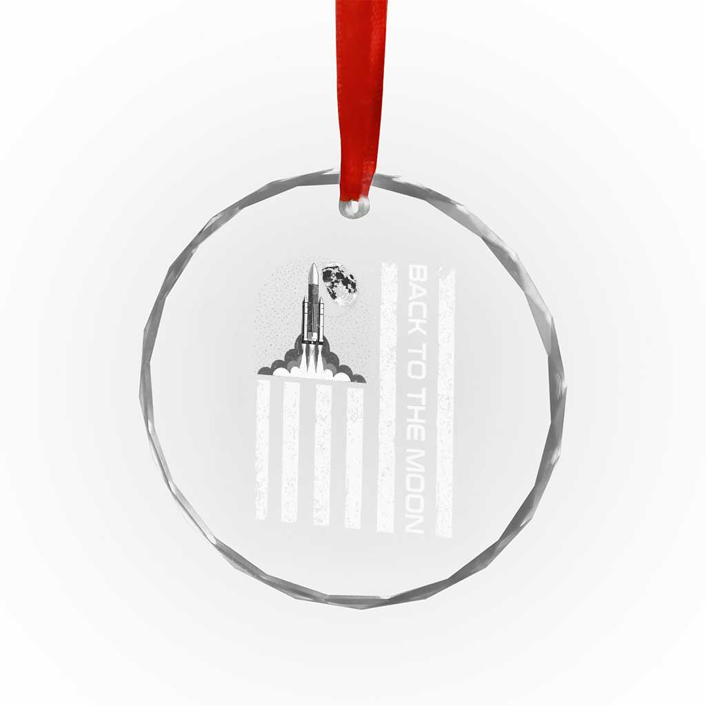 Patriotic American Pride Astronaut Lunar Mission Crystal Glass Ornament Back To The Moon TS12 Print Your Wear