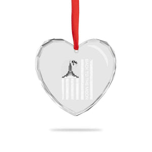 Patriotic American Pride Astronaut Lunar Mission Heart Crystal Glass Ornament Back To The Moon TS12 Print Your Wear