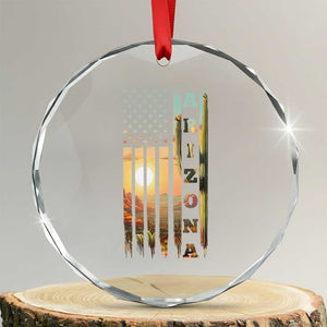 Patriotic Arizona State Flag Crystal Glass Ornament Southwest Landscape Gift TS12 Transparent Glass 3'' Circle Print Your Wear