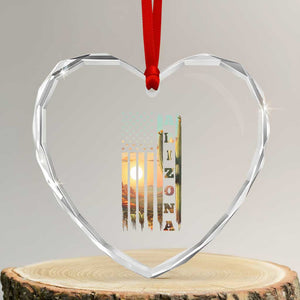 Patriotic Arizona State Flag Heart Crystal Glass Ornament Southwest Landscape Gift TS12 Transparent Glass 3'' Heart Print Your Wear