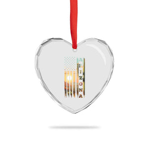 Patriotic Arizona State Flag Heart Crystal Glass Ornament Southwest Landscape Gift TS12 Print Your Wear