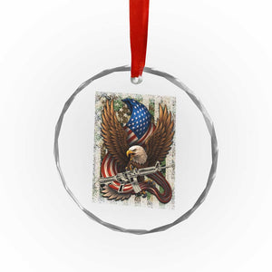 Patriotic Armed Eagle with Camo Flag Crystal Glass Ornament Military Patriotic USA Defense TS02 Print Your Wear