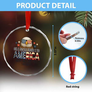 Patriotic Bald Eagle Crystal Glass Ornament How Free Are You Tonight 4th of July TS02 Print Your Wear