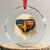 Patriotic Bald Eagle Crystal Glass Ornament With Sunglasses American Flag Vintage TS02 Transparent Glass 3'' Circle Print Your Wear
