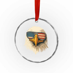 Patriotic Bald Eagle Crystal Glass Ornament With Sunglasses American Flag Vintage TS02 Print Your Wear