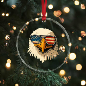 Patriotic Bald Eagle Crystal Glass Ornament With Sunglasses American Flag Vintage TS02 Print Your Wear