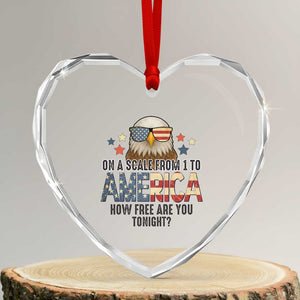 Patriotic Bald Eagle Heart Crystal Glass Ornament How Free Are You Tonight 4th of July TS02 Transparent Glass 3'' Heart Print Your Wear