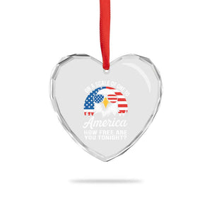 Patriotic Bald Eagle Heart Crystal Glass Ornament On A Scale Of One To America How Free Are You Tonight TS02 Print Your Wear