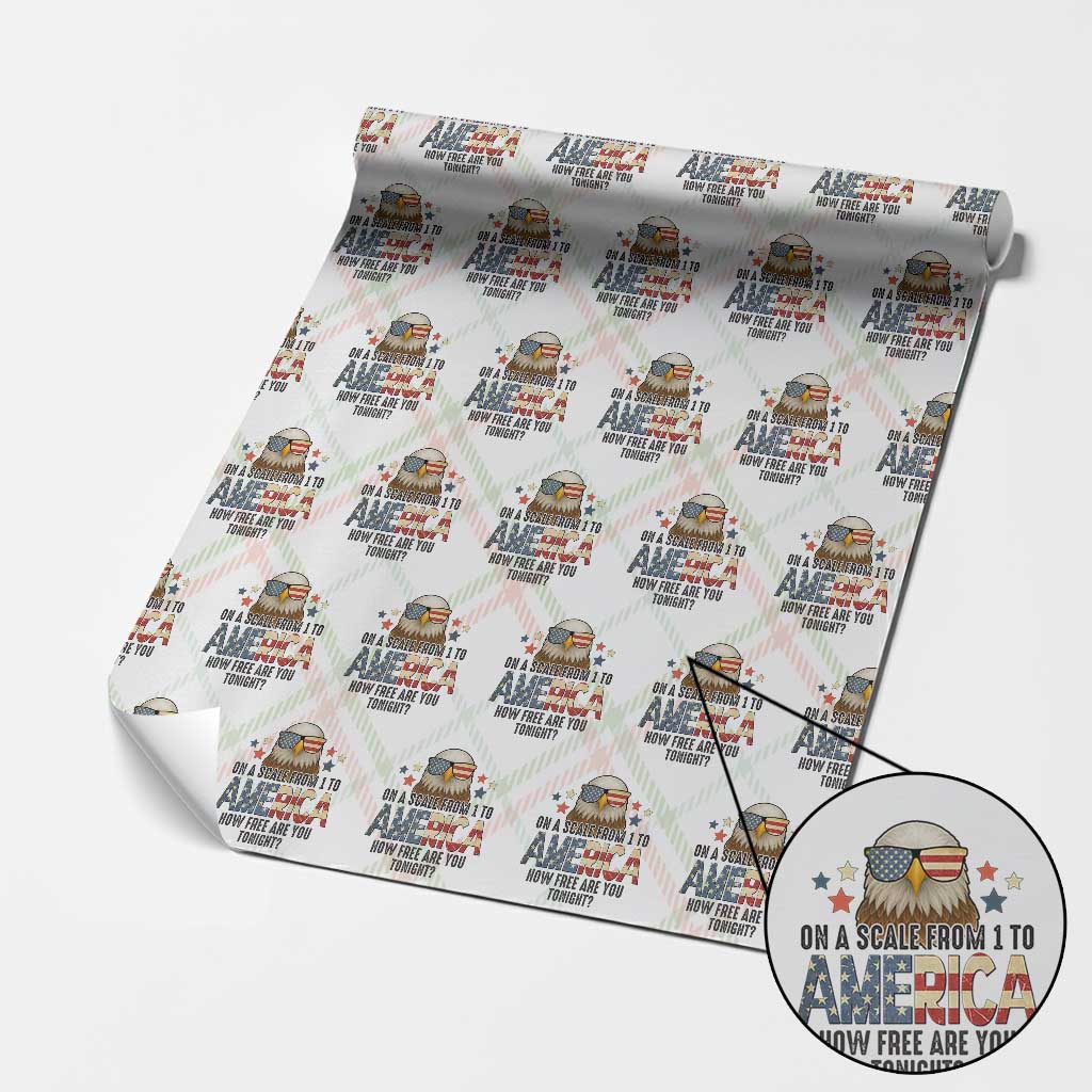 Patriotic Bald Eagle Wrapping Paper Roll How Free Are You Tonight 4th of July TS02 Christmas Plaid Print Your Wear