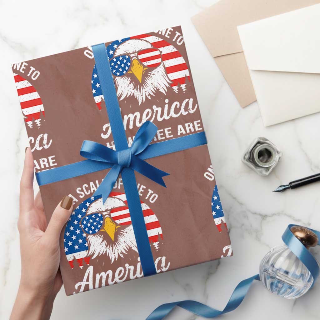 Patriotic Bald Eagle Wrapping Paper Roll On A Scale Of One To America How Free Are You Tonight TS02 Mocha Print Your Wear