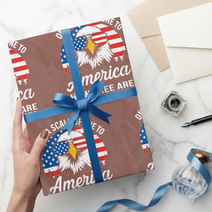 Patriotic Bald Eagle Wrapping Paper Roll On A Scale Of One To America How Free Are You Tonight TS02 Mocha Print Your Wear