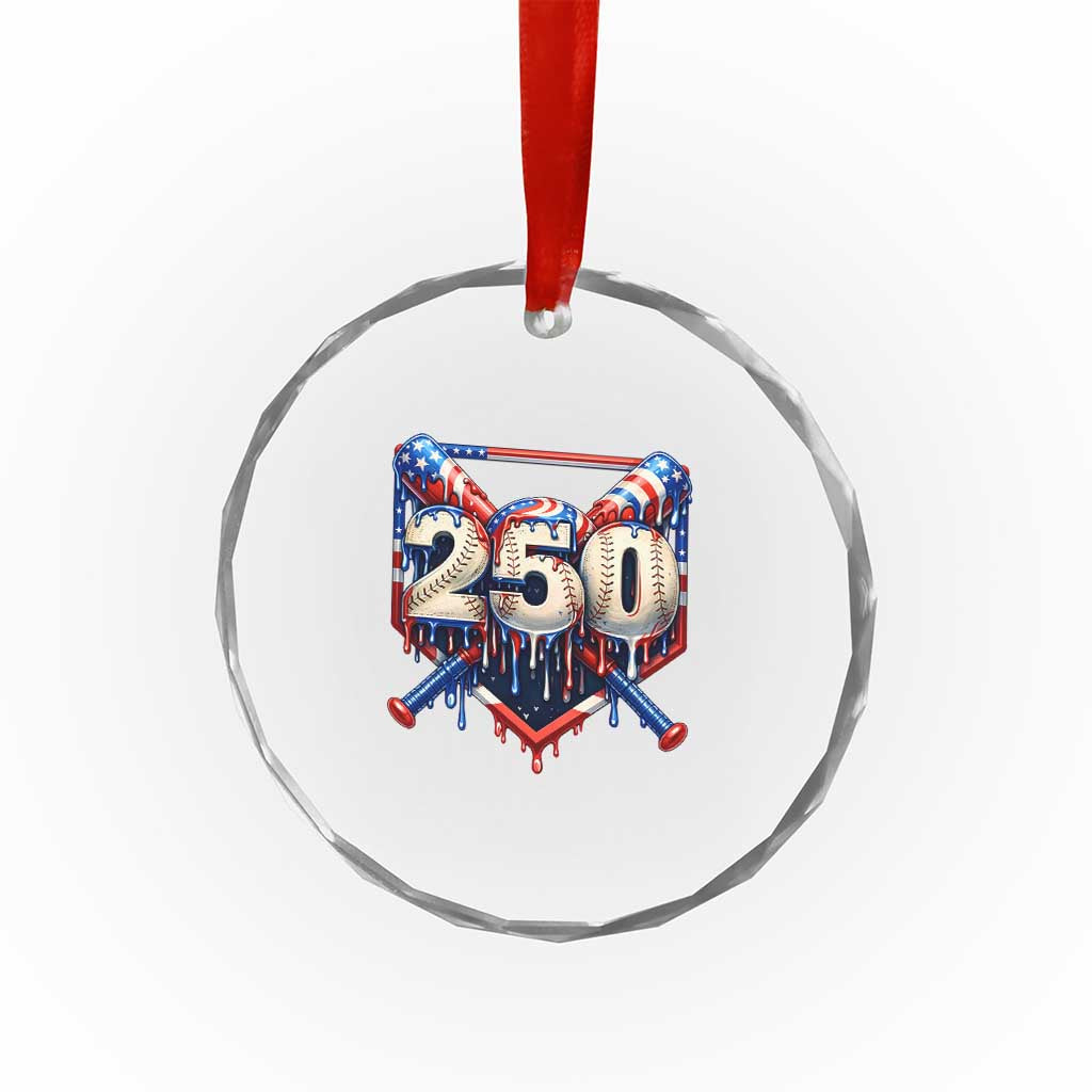 Patriotic Baseball Drip Crystal Glass Ornament USA 250th Anniversary Gift TS12 Print Your Wear