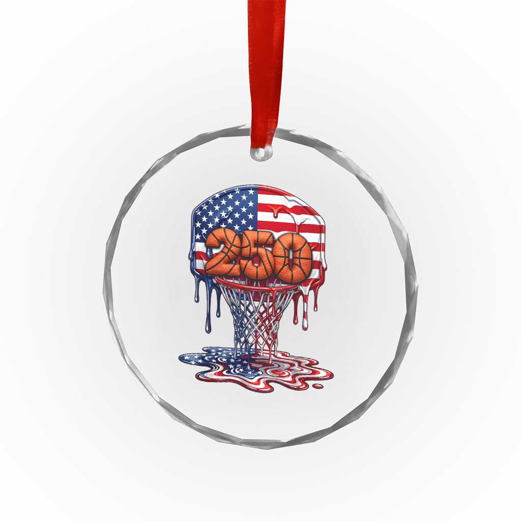 Patriotic Basketball Drip Crystal Glass Ornament USA 250th Anniversary Gift TS12 Print Your Wear