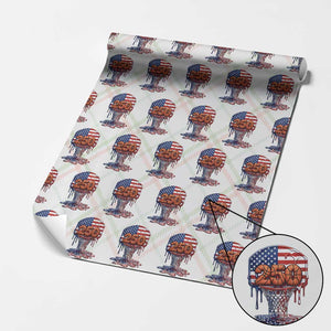 Patriotic Basketball Drip Wrapping Paper Roll USA 250th Anniversary Gift TS12 Christmas Plaid Print Your Wear