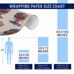 Patriotic Basketball Drip Wrapping Paper Roll USA 250th Anniversary Gift TS12 Print Your Wear