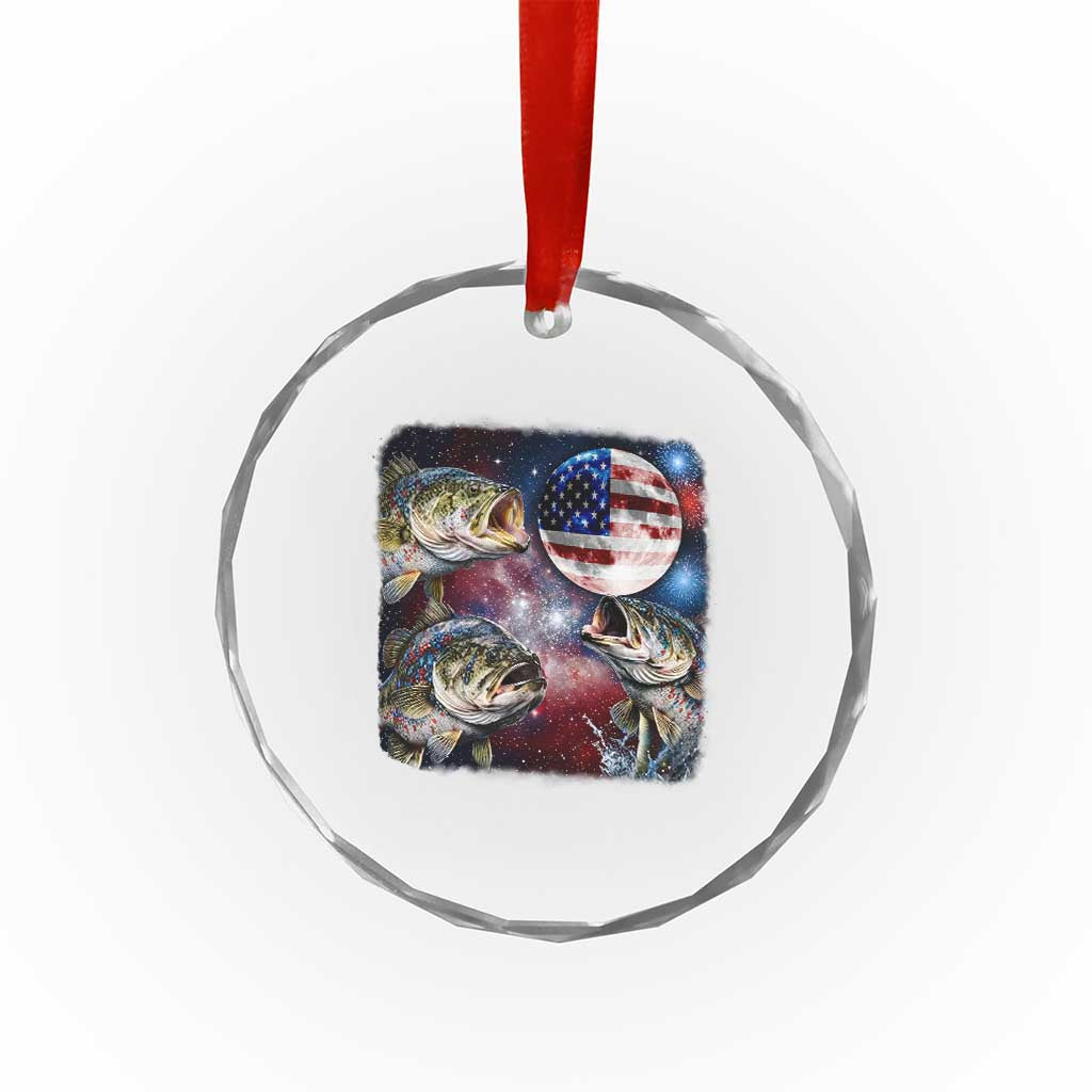 Patriotic Bass Fishing Moon Crystal Glass Ornament 4th Of July Fisherman Gift TS12 Print Your Wear