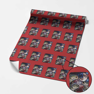 Patriotic Bass Fishing Moon Wrapping Paper Roll 4th Of July Fisherman Gift TS12 Red Print Your Wear