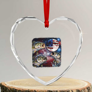 Patriotic Bass Fishing Moon Heart Crystal Glass Ornament 4th Of July Fisherman Gift TS12 Transparent Glass 3'' Heart Print Your Wear