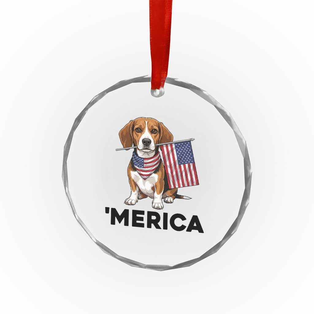 Patriotic Beagle Lover 4th Of July Dog Crystal Glass Ornament Merica Pride TS12 Print Your Wear