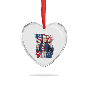 Patriotic Benjamin Franklin Heart Crystal Glass Ornament 250 Years Of Freedom TS12 Print Your Wear
