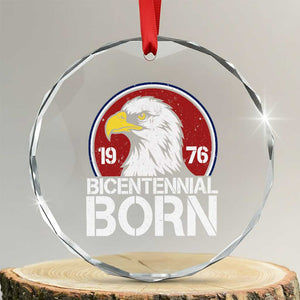 Patriotic Bicentennial Born 1976 Crystal Glass Ornament American Bald Eagle 50th Birthday TS02 Transparent Glass 3'' Circle Print Your Wear